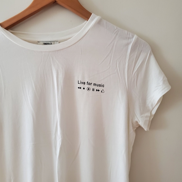 BNWOT Forever21 white live for music graphic tshirt large - Picture 3 of 5
